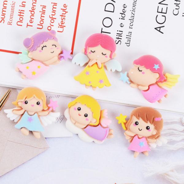 10pcs Mixed Resin Angel Slime Charms for DIY Crafts